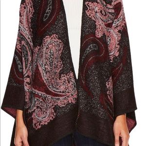 Burgundy Paisley Ruana